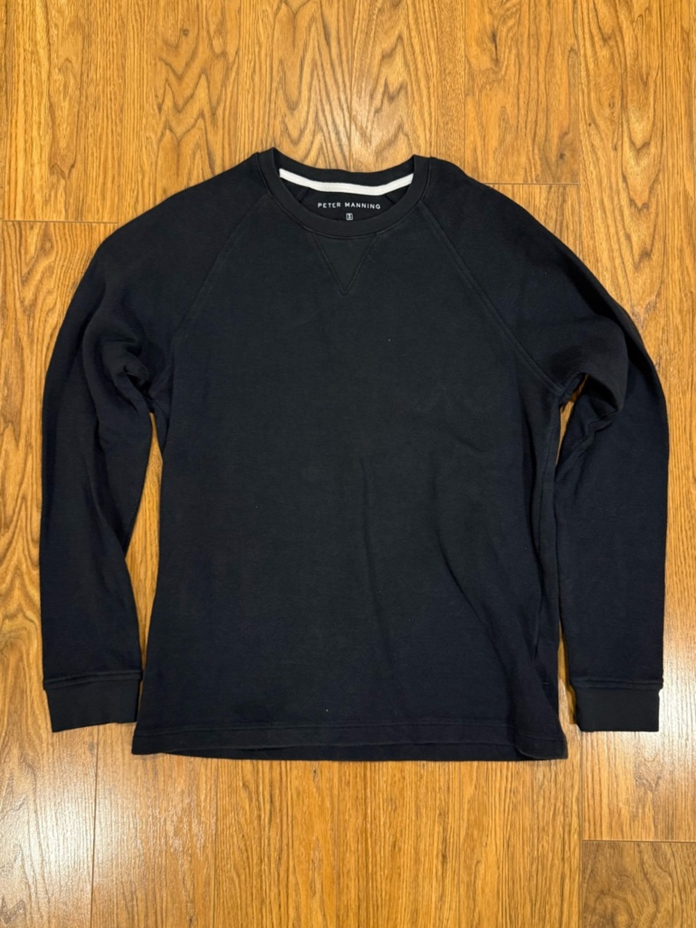 Peter Manning Black Crewneck Cotton Pullover